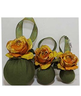 Pallina natalizia verde con rosa