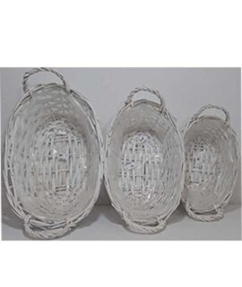 Cestino in vimini bianco