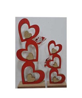Cuori su base in legno