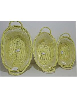 Cestino in vimini giallo