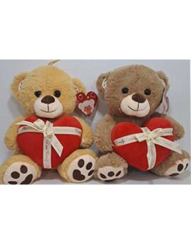 Peluche orsetto con cuore regalo 25 cm