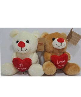 Peluche orsetto con naso rosso 16 cm