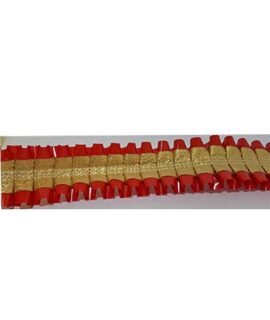 Nastro girotorta plissettato Rosso/Oro