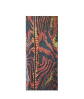 Pashmina donna a strisce irregolari rossa/oro
