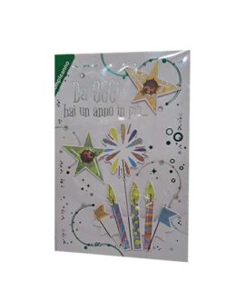 Biglietto compleanno candeline e coccinelle