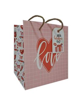 Busta regalo rosa con cuore LOVE