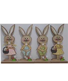 Coniglietto in legno su base