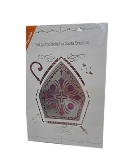 Biglietto CRESIMA con cappello argento
