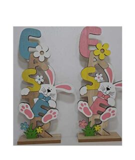 Base in legno EASTER con coniglietto