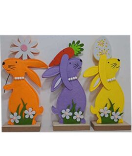 Coniglietto in feltro su base in legno