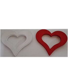 Cuore in legno aperto bianco o rosso
