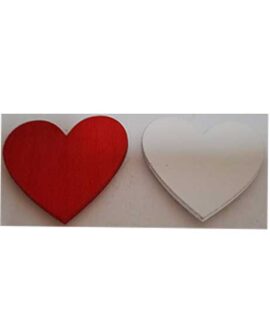Cuore in legno bianco o rosso