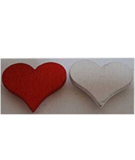 Cuore in legno bianco o rosso