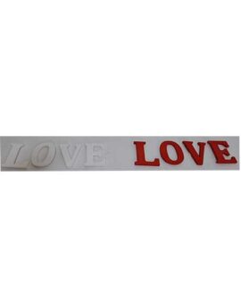 Scritta LOVE in legno Rossa o Bianca