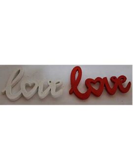 Scritta LOVE in legno Rossa o Bianca
