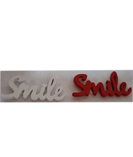 Scritta SMILE in legno Rossa o Bianca