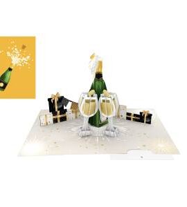 Biglietto auguri Bottiglia di Prosecco Origamo