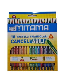 Pastelli triangolari cancellabili MITAMA da 18 pz