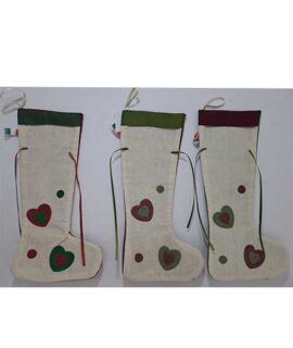 Calza porta dolci con risvolto e cuori