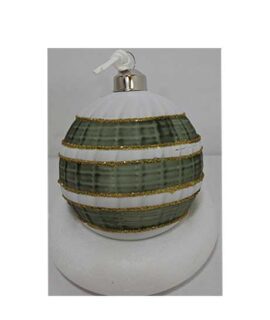 Pallina natalizia opaca bianco/verde scuro