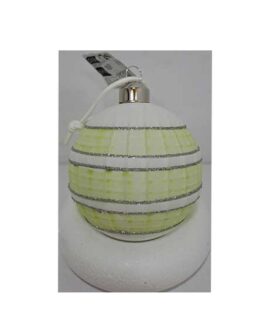 Pallina natalizia opaca bianco/verde