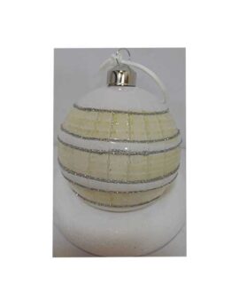 Pallina natalizia lucida bianco/avorio