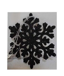 Fiocco di neve decorativo natalizio NERO