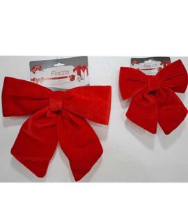 Fiocco natalizio vellutato rosso
