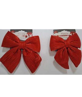 Fiocco natalizio rosso effetto rigato