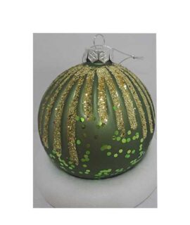 Pallina natalizia VERDE con colate oro