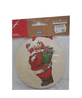 Decoro natalizio in legno BABBO NATALE