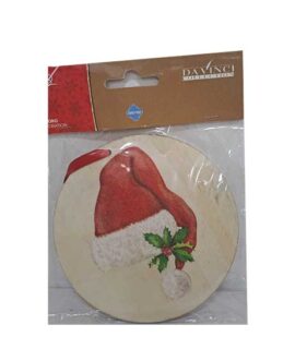 Decoro natalizio in legno CAPPELLO BABBO NATALE