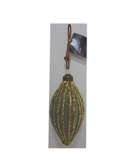 Goccia decorativa natalizia da appendere verde-oro