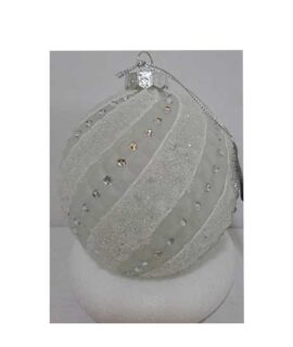 Pallina natalizia bianca con strass