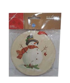 Decoro natalizio in legno PUPAZZO DI NEVE