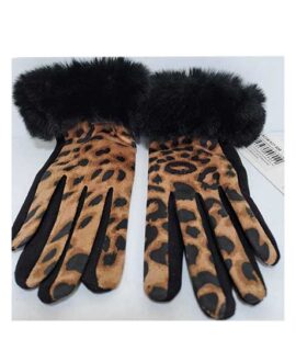 Guanti donna leopardati con pelliccetta LAURA BIAGIOTTI