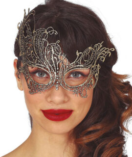 Maschera ORO in tessuto macramè