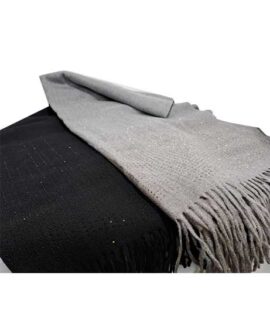 Sciarpa donna con strass e frange