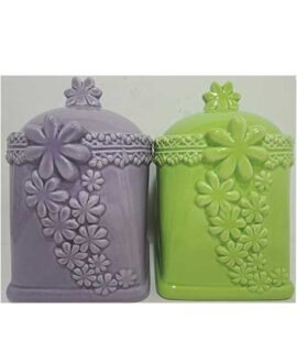 Barattolo in ceramica con fiori