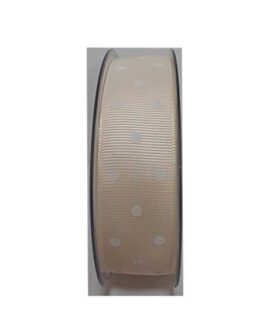 Nastro a pois in gros-grain 25 mm AVORIO