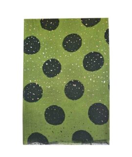 Pashmina donna verde a pois con schizzi dorati