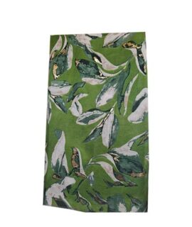Pashmina donna verde con foglie ORO