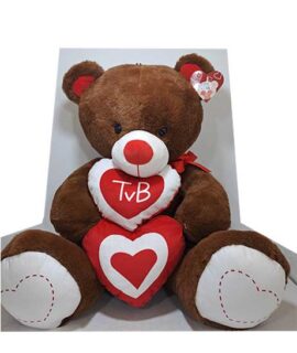 Peluche ORSO Marrone con cuori 45 cm