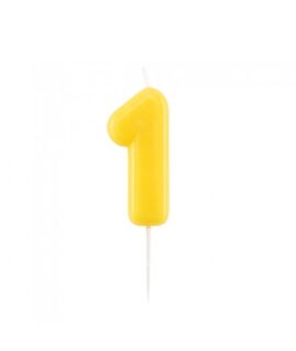 Candela numeri laccata colore GIALLO