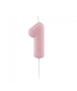 Candela numeri laccata colore rosa
