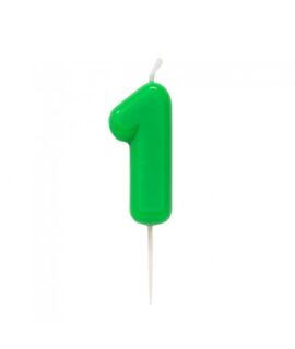 Candela numeri laccata colore verde