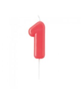 Candela numeri laccata colore rosso lampone