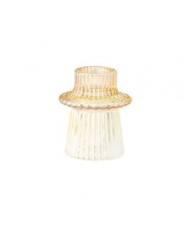 Candelabro in vetro CHAMPAGNE perlato 7 cm