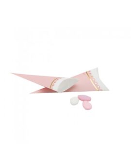 Cono portaconfetti rosa e oro