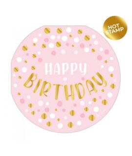 Tovagliolo Happy Birthday Rounds Rosa GIVI